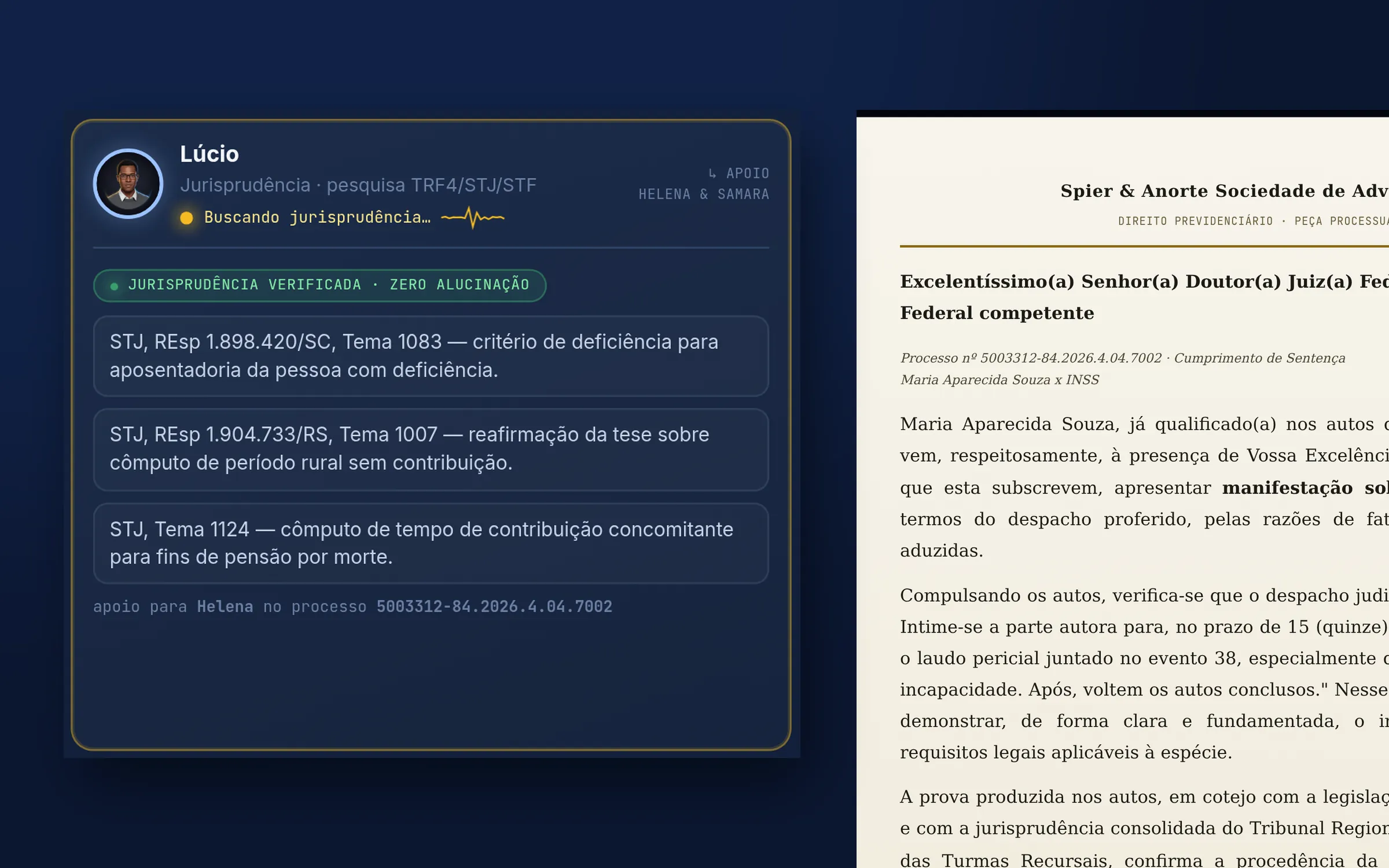 Cartão do Lúcio com precedentes verificados do STJ.